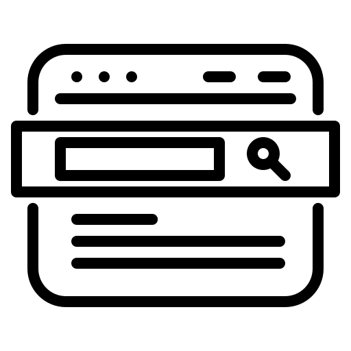 A graphic showing a website focused on a search-field