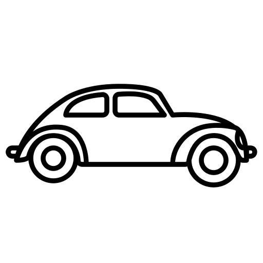 A graphical representation of an old car